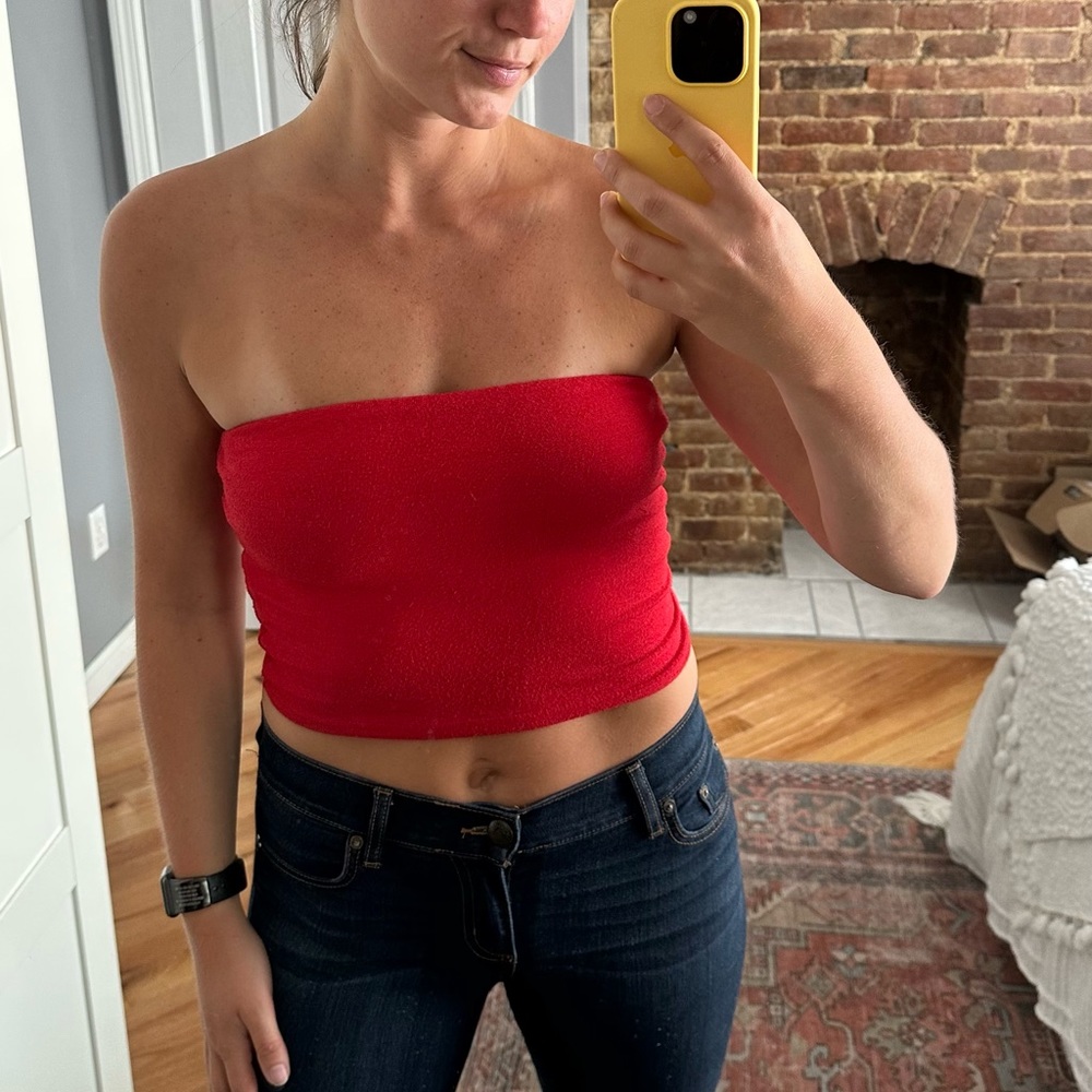 Aritzia Wilfred Red Tube Top